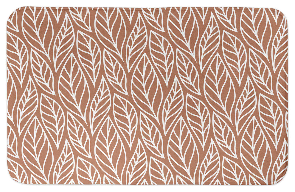 Copper Leaf Pattern 34"x21" Bath Mat