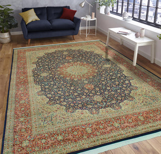 Heirloom Ravi Navy/Red Rug, 8'11x12'0