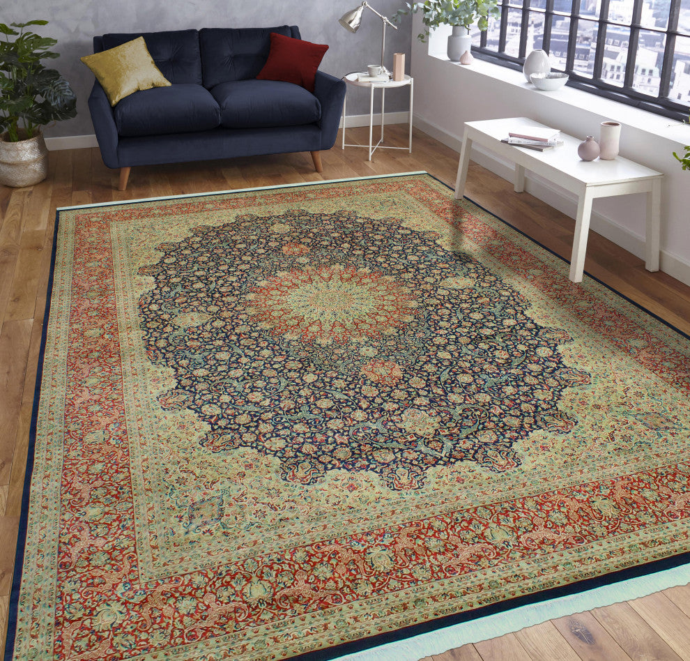 Heirloom Ravi Navy/Red Rug, 8'11x12'0
