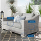 Lounge Loveseat Sofa, Rattan, Wicker, Gray, Modern, Outdoor Patio Bistro