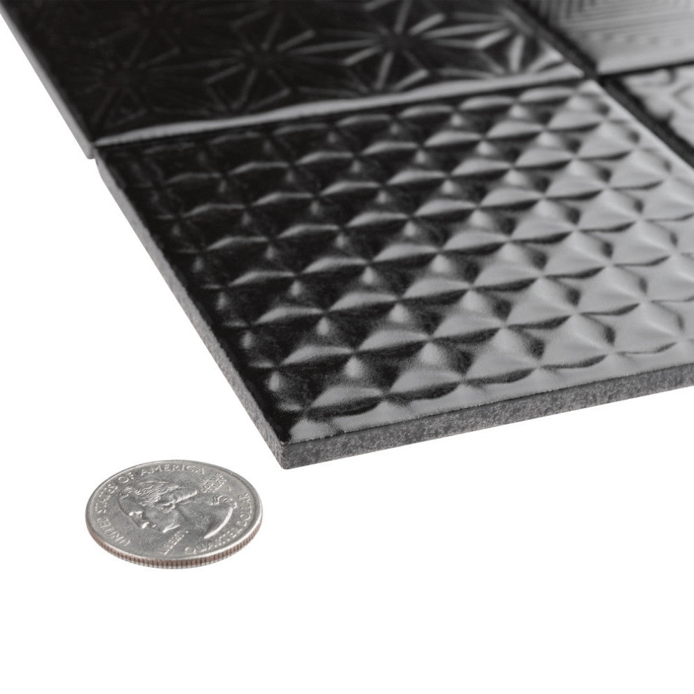 Spirit Black Porcelain Floor and Wall Tile