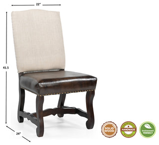 Ethan 7-piece Live Edge Solid Wood Dining Set, Beige