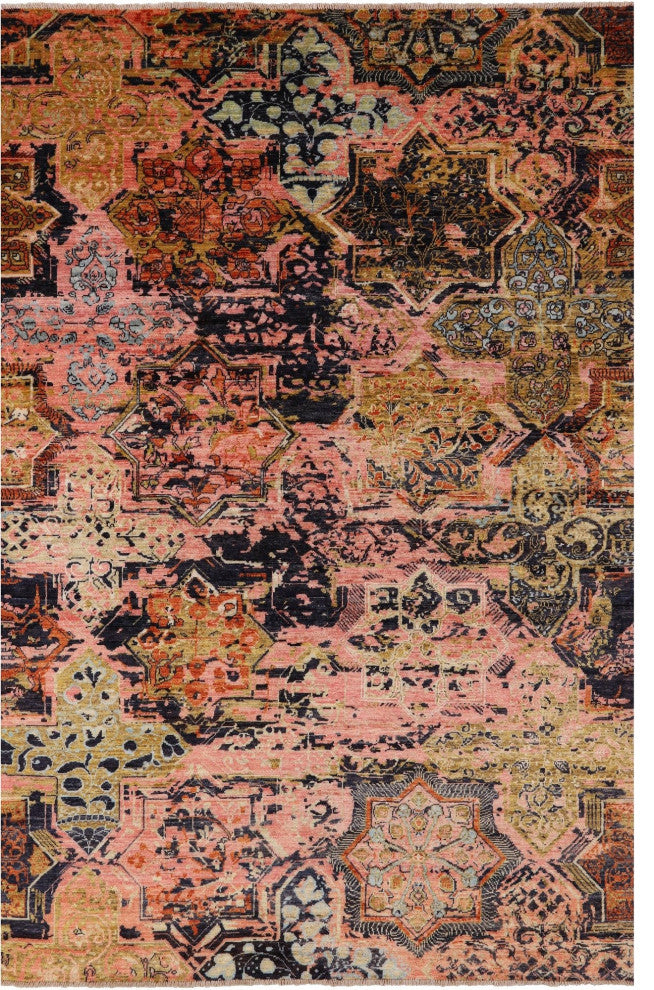 Modern Wool and Silk Hand Knotted Rug 6' 0" X 9' 0" Q7334