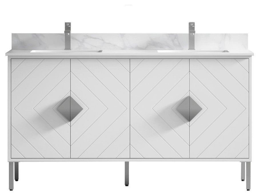 60" Tennant Brand Eileen Modern Style Double Sink Bathroom Vanity