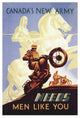 "WWI: Canada's New Army: Men Like You" Paper Print by Eric Aldwinkle, 18"x26"