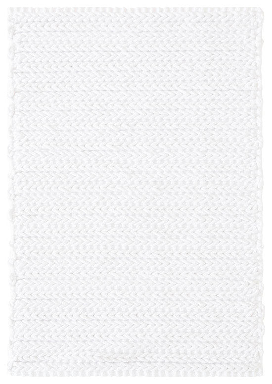 Madison Park Lasso 100% Cotton Chenille Chain Stitch Rug, White