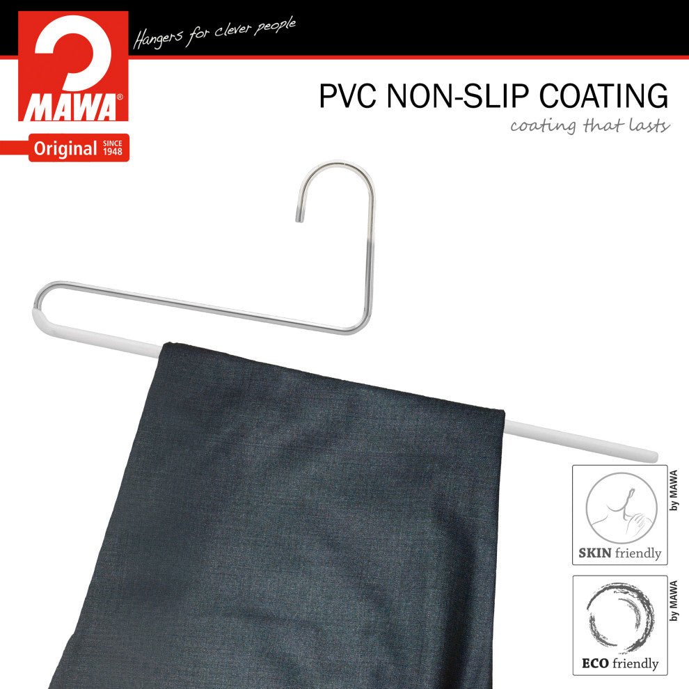 Reverse HookTrouser Hangers, Double Rod, Set of 10, White