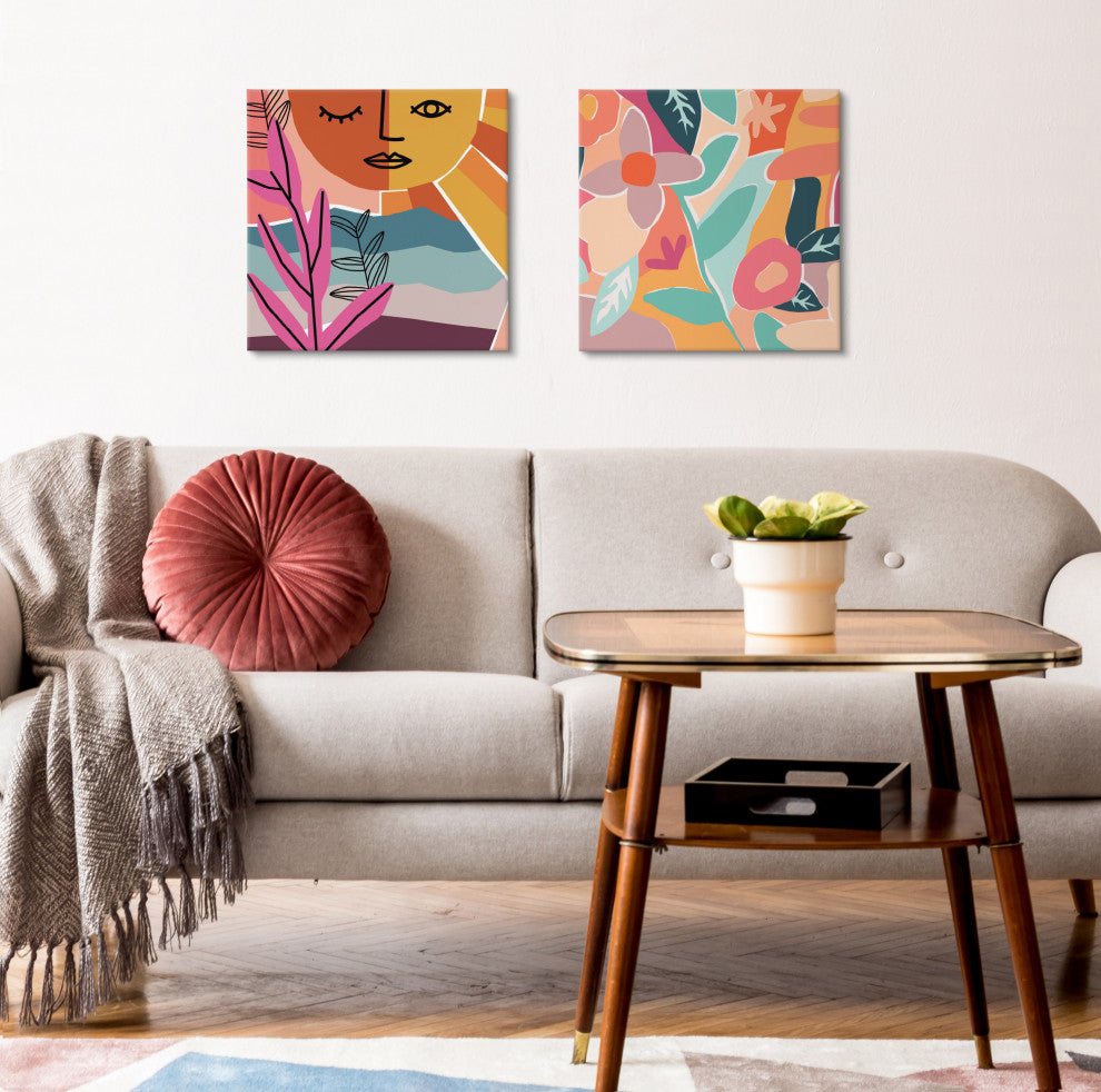 Peace Love Canvas Wall Art Set by Kate Aurelia Holloway, Assorted 2 Piece 20x20