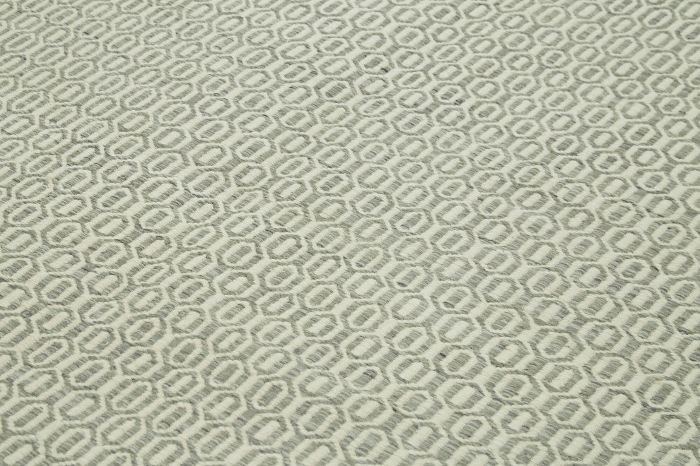 Rug N Carpet - Hand-knotted Modern Design 8' 0'' x 10' 0'' Wool Unique Kilim Rug