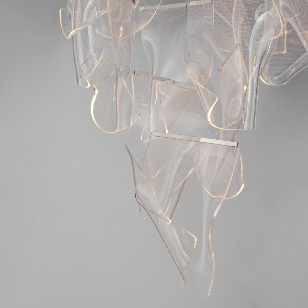 ET2 E24880-133 Rinkle 36"W LED Multi Light Abstract Pendant - Brushed Gunmetal