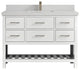 Parker 48 Single Sink Bath Vanity in White 2" Carrara Quartz