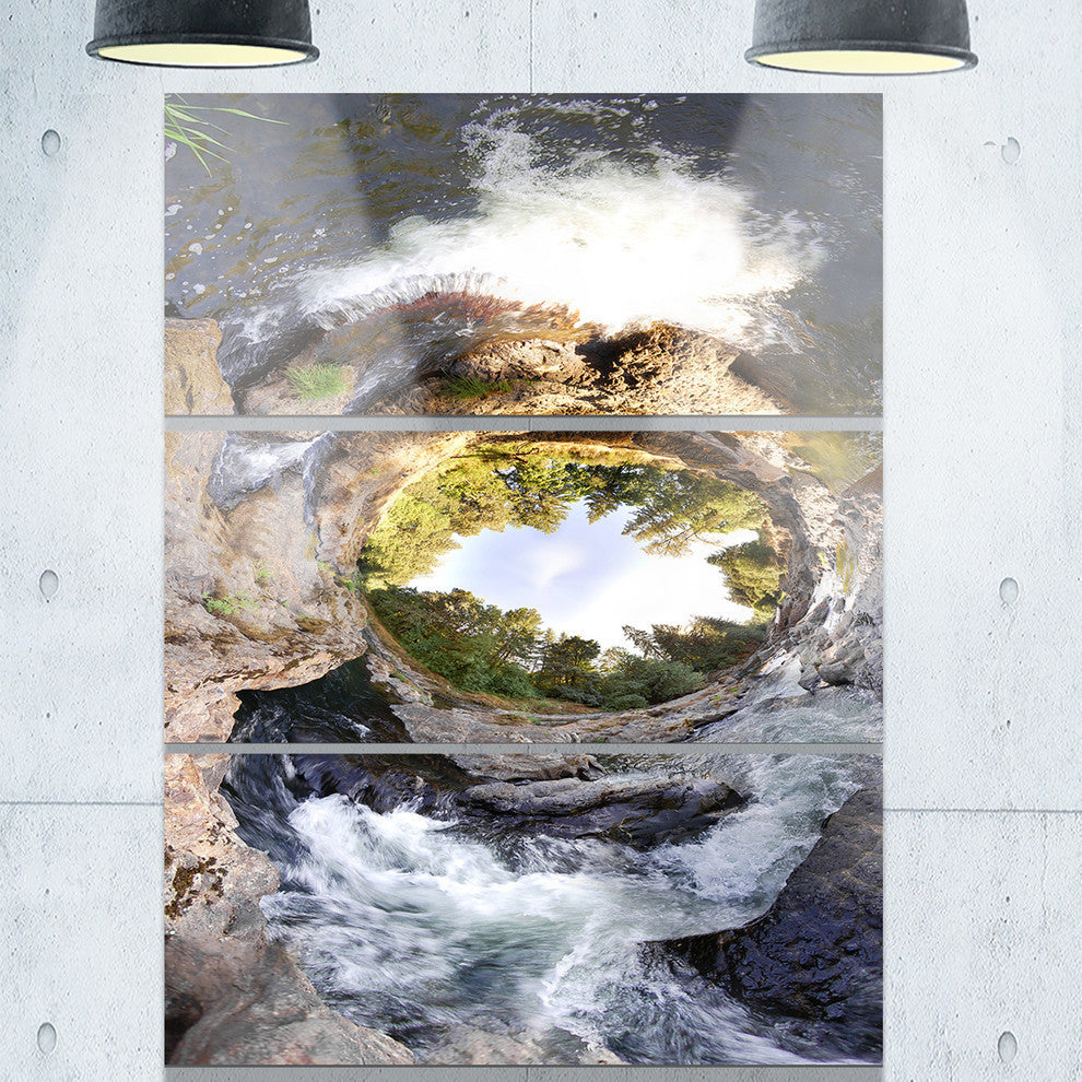 "Wild River Tube" Photography Metal Wall Art, 3 Panels, 28"x36"