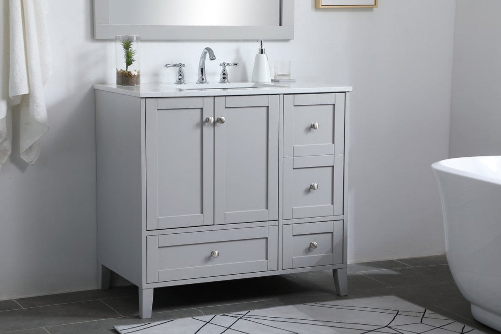 22" Traditional Grey-Light Bathroom Vanity