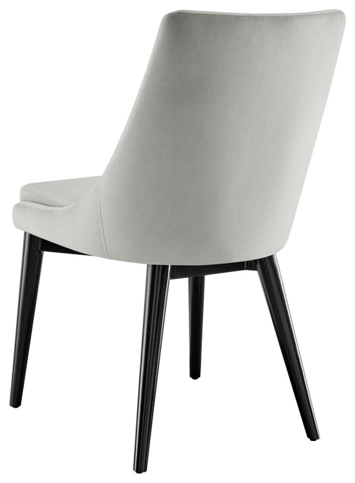 Side Dining Chair, Gray, Velvet, Modern, Kitchen Cafe Bistro Hospitality