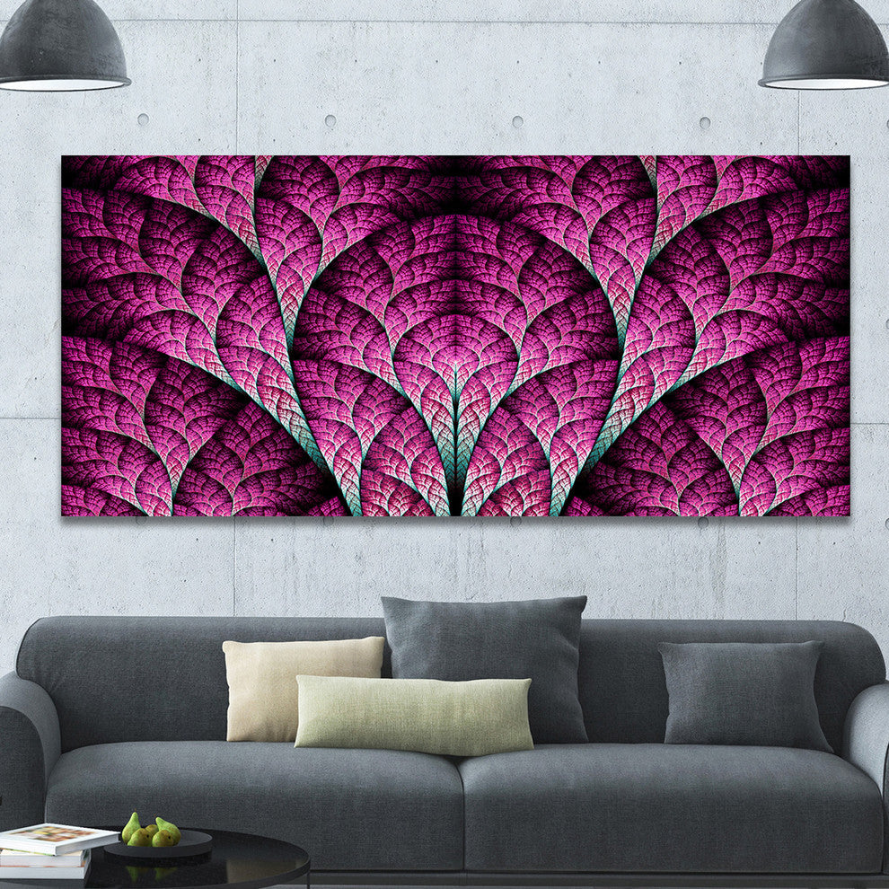 Exotic Pink Biological Organism, Oversized Abstract Canvas Art Print, 60x28