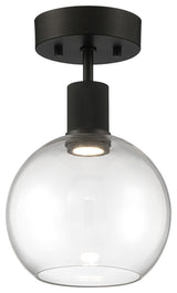 Access Lighting 63148LEDD/CLR Port Nine 8"W LED Semi-Flush Globe - Matte Black