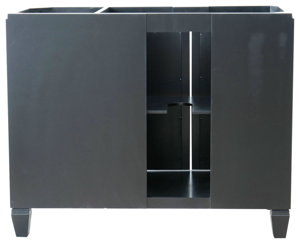 43" Single Vanity, Black Finish With Gray Granite