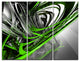 "Fractal 3-D Green Silver Stripes" Art Canvas Print, 3 Panels, 36"x28"