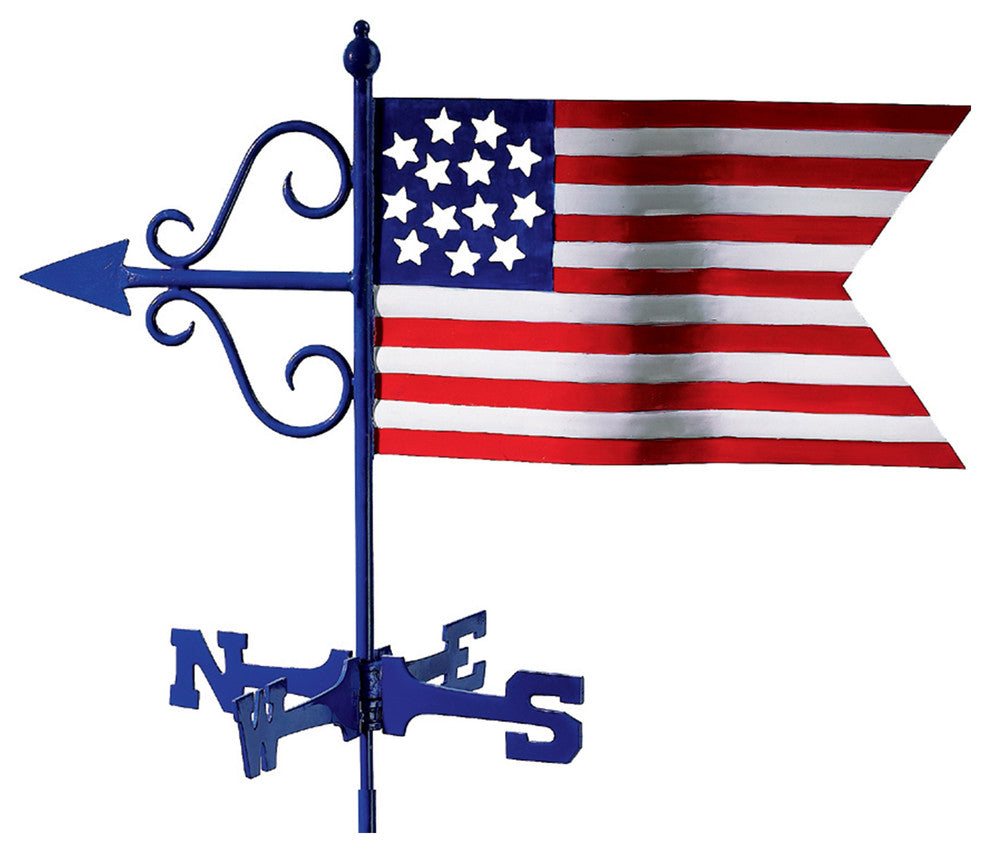 Americana Flag Weathervane, Roof Mount