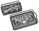Set of 2, Wood and Metal Engraved Halloween Trays