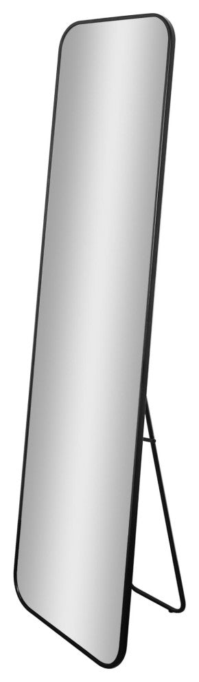 Head West Black Steel Framed Full Length Floor Mirror with Easel - 17.5" x 66.5"