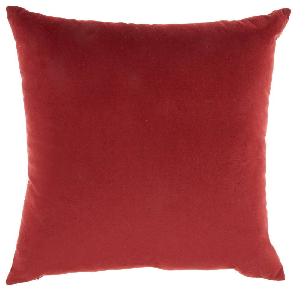 Nourison QY168 Throw Pillow, Deep Red, 18" x 18"