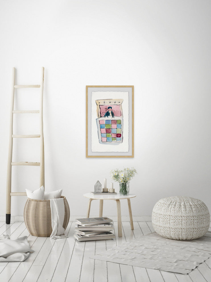 "Sleeping Pink" Framed Painting Print, 16"x24"