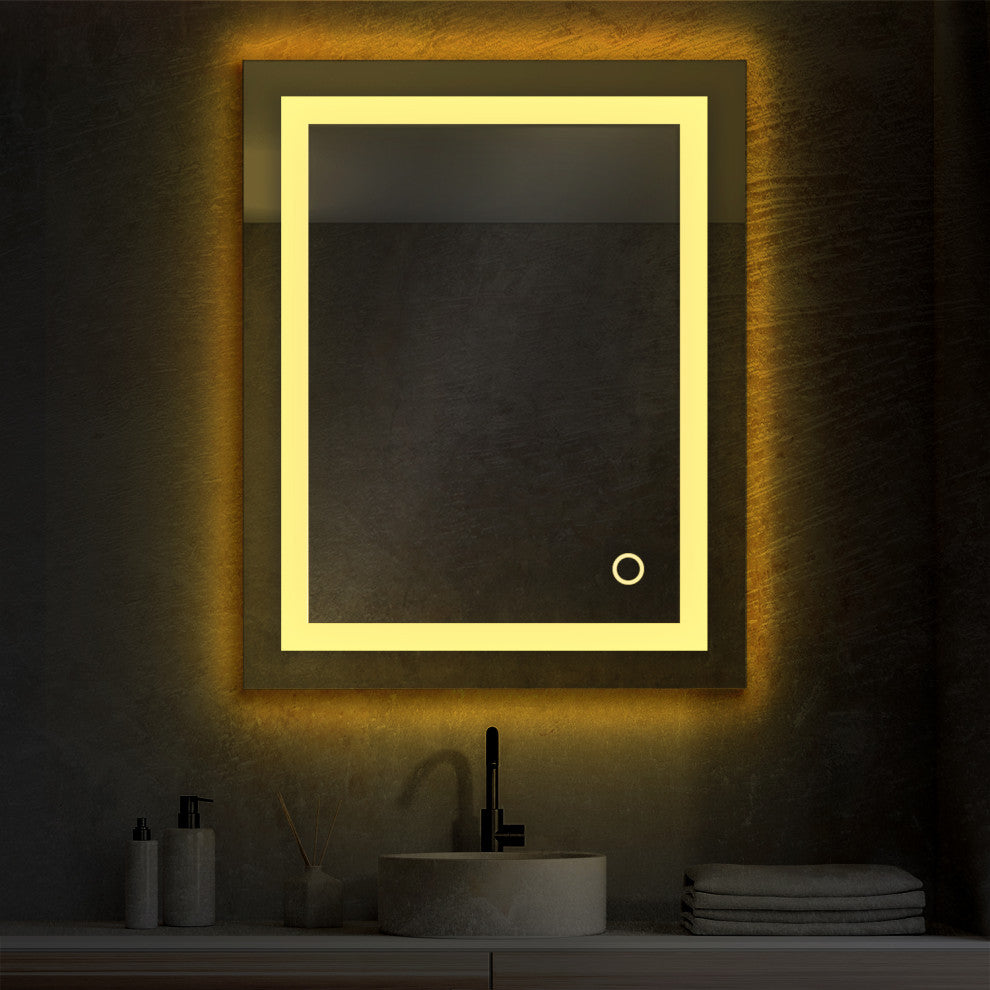Fogless, Color Temperature Adjustable LED Mirror, 24"x30"