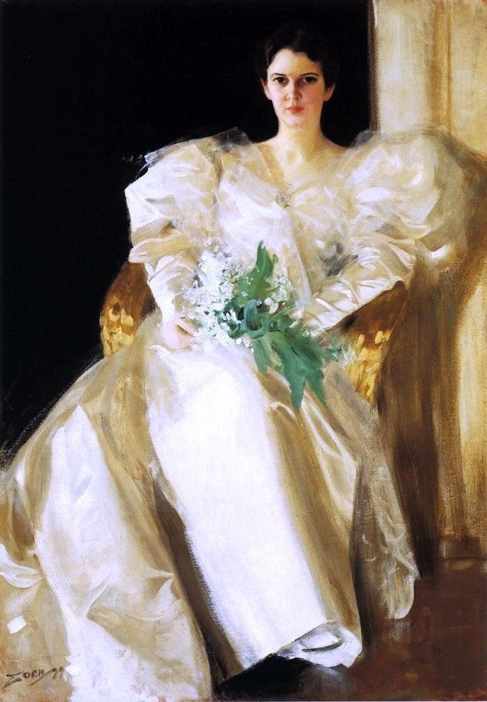 Anders Zorn Portrait of Mrs. Eben Richards, Gallery Wrapped Canvas, 18"x27"