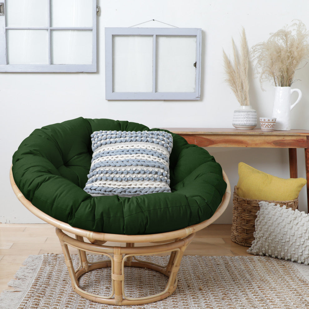 Sorra Home Indoor Hunter Green Round Papasan Cushion 44x44x4