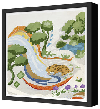 Leopard Water Fine Art Print, Black, 36"x34"