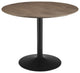 Benzara BM233395 30" Round Wooden Top Modern Dining Table, Black and Brown