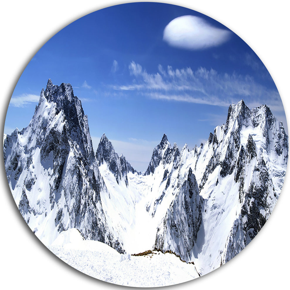 Panorama Caucasus Mountains, Photography Round Wall Art, 36"