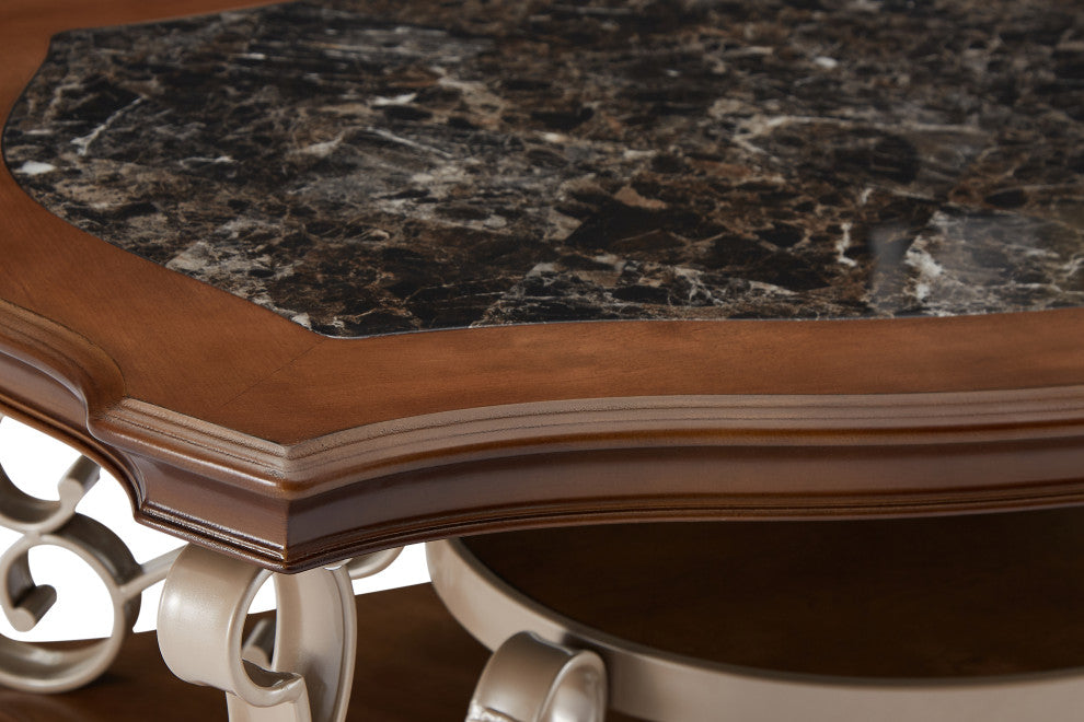 Gewnee Cocktail Table, marble paper top