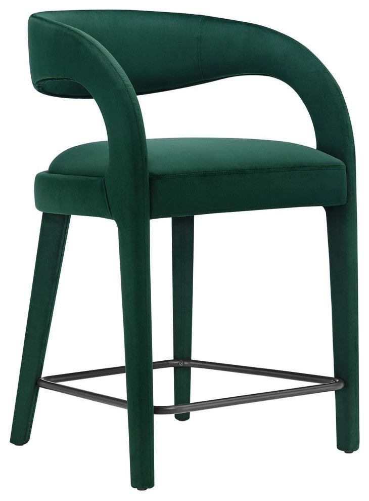 Howkin Counter Stool Performance Velvet, Set of 2, Green