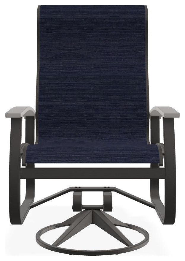 Belle Isle Sling Outdoor Swivel Rocker, Collect Indigo/Warm Gray