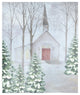Snowy Church 50x60 Sherpa Fleece Blanket