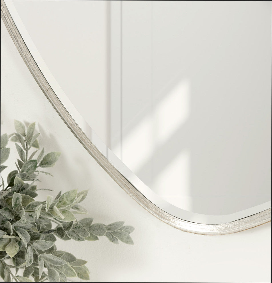 Caskill Framed Shield Wall Mirror, Silver 24x32