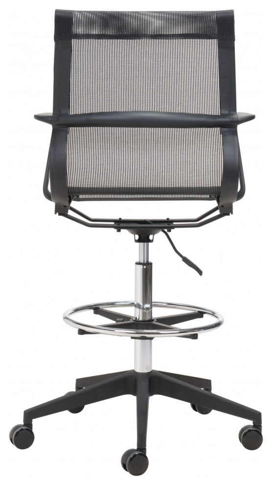 Mod All Black Mesh Drafting Chair