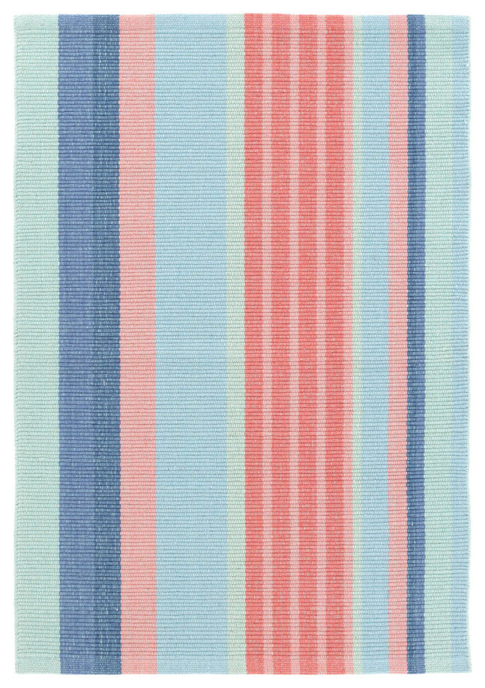 Dash & Albert Aruba Stripe Handwoven Cotton Rug, Pink, 6' x 9'