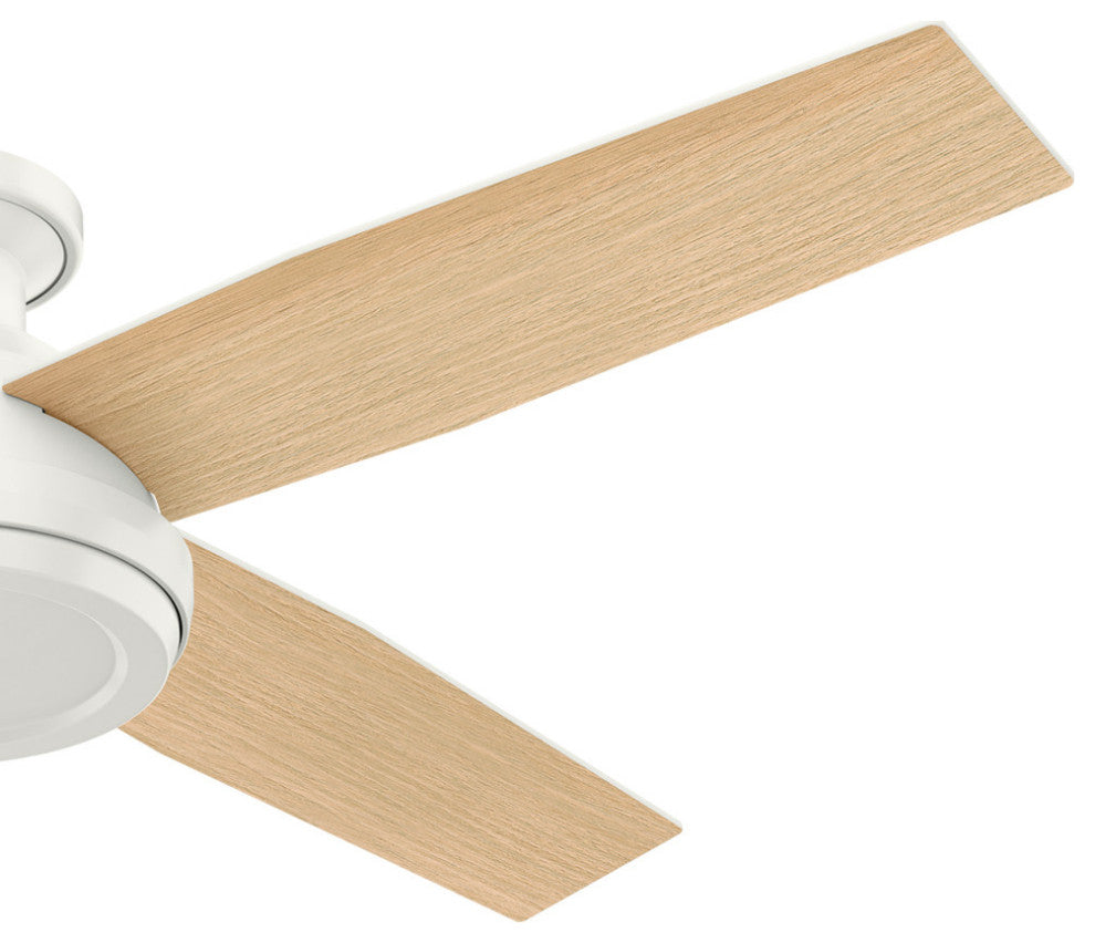 Hunter Fan Company  52" Dempsey Low Profile  Ceiling Fan + Remote, Fresh White