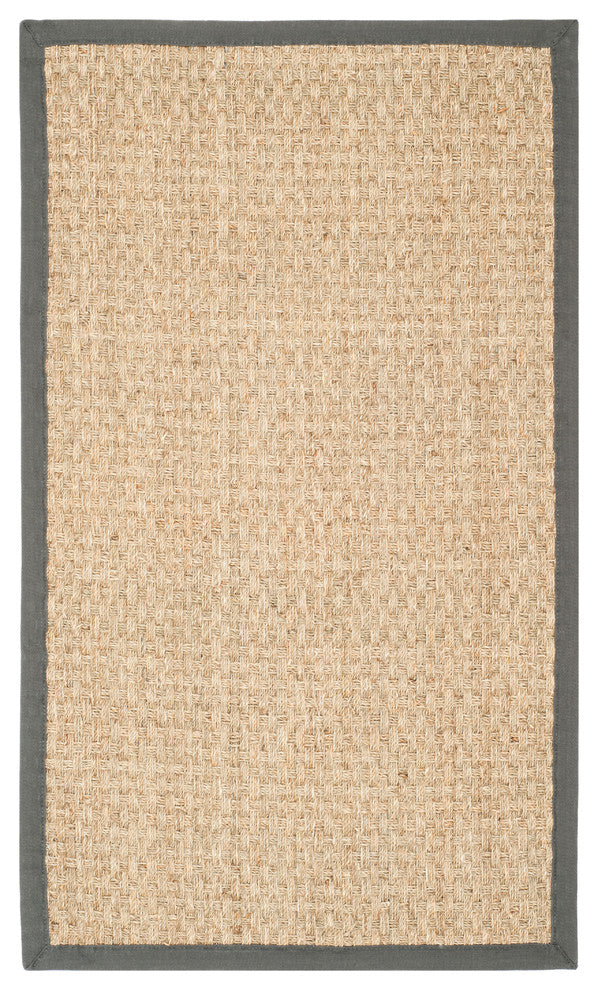 Safavieh Natural Fiber Collection NF114 Rug, Natural/Dark Grey, 3' X 5'