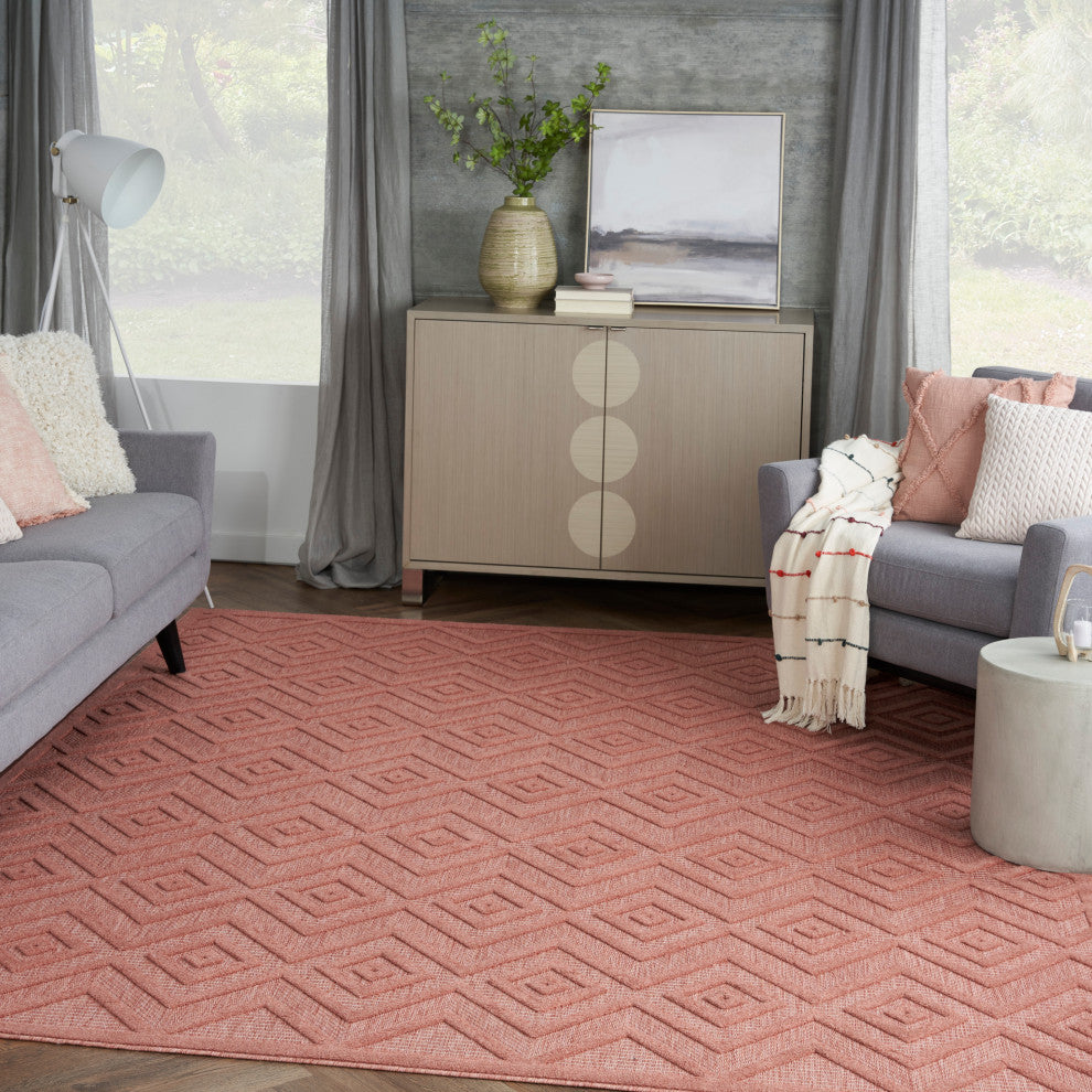 Nourison Versatile 9' x 12' Coral/Orange Modern Area Rug