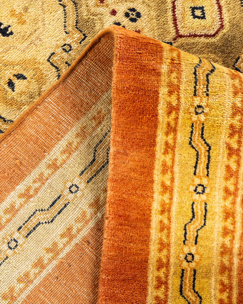 Eclectic, One-of-a-Kind Hand-Knotted Area Rug Brown, 12' 1" x 17' 8"