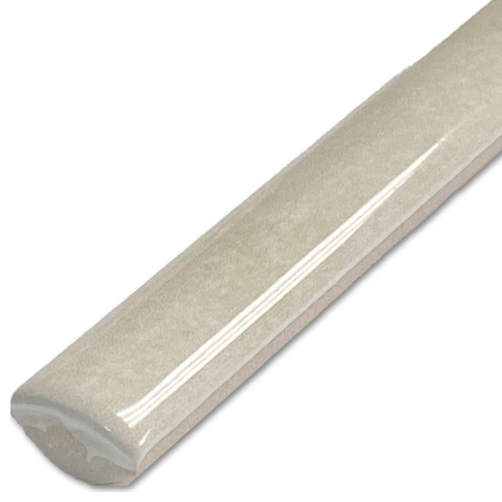 Coco Demi-Bullnose Glossy Canvas Beige Ceramic Wall Trim