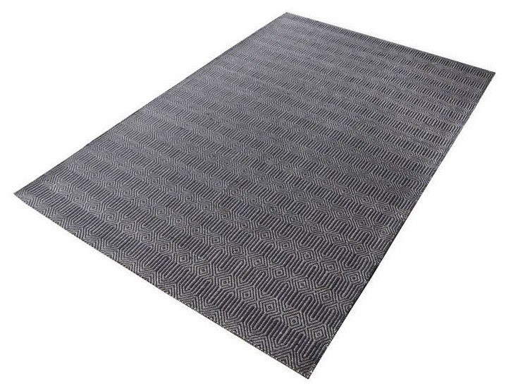 Ronal Handwoven Cotton Flatweave In Charcoal - 5ft x 8ft