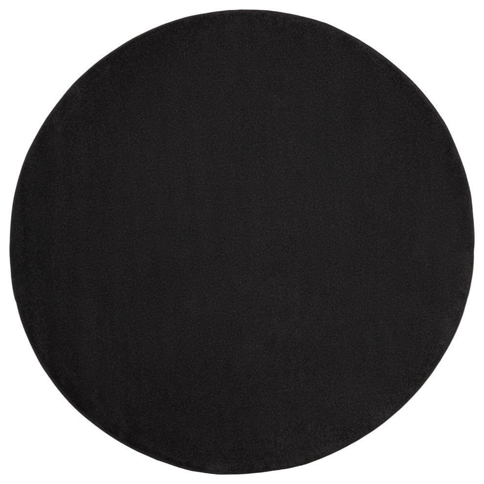 Nourison Essentials 8' x Round Black Outdoor Area Rug
