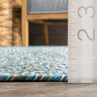 Nuloom Braided Lefebvre Indoor/Outdoor Area Rug, Aqua 6'x9'