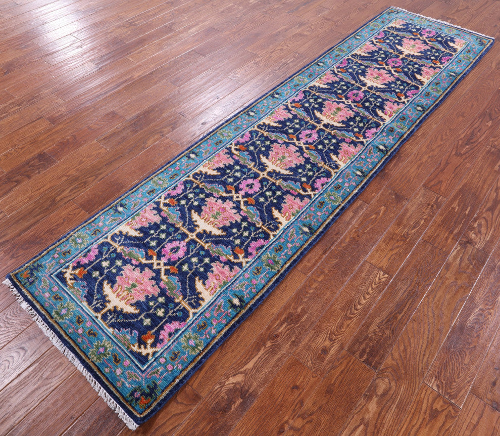 Runner Turkish Oushak Hand-Knotted Wool Rug 2' 7" X 10' 1" - Q15919