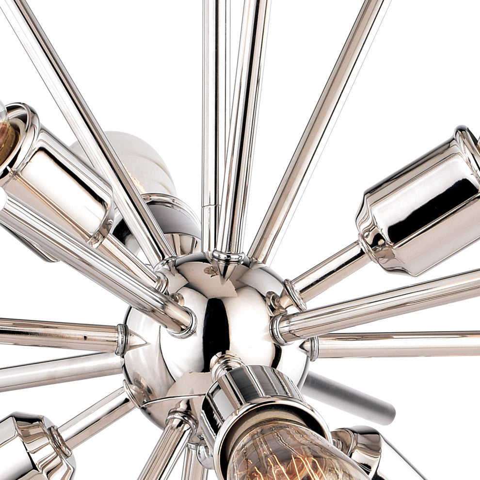 Vaxcel Estelle 6-Light Pendant, Polished Nickel